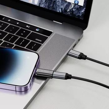 TECH-PROTECT ULTRABOOST adaptér Lightning na USB-C čierny