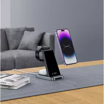 Tech-Protect QI15W-A26 3IN1 bezdrôtová nabíjacia stanica čierna