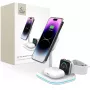 TECH-PROTECT QI15W-A27 3IN1 magnetická MagSafe bezdrôtová nabíjačka biela