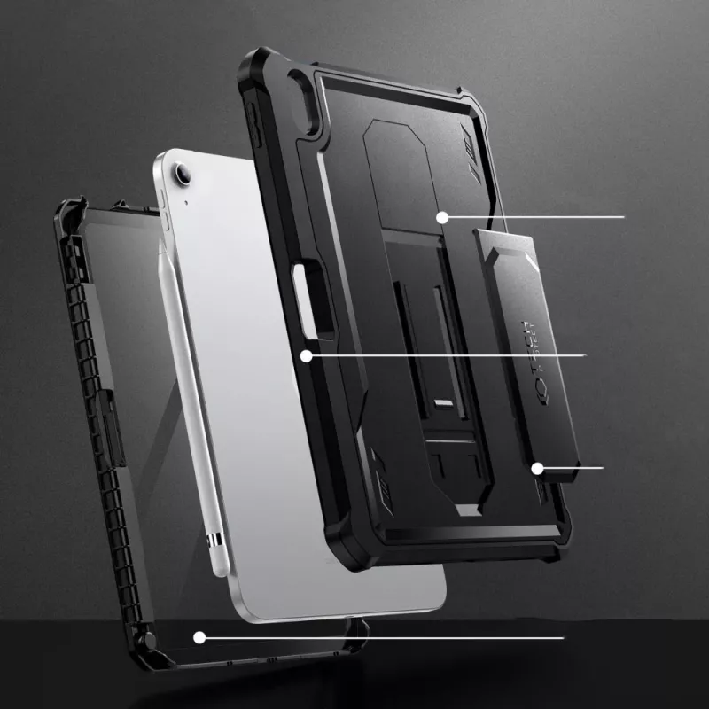 Tech-Protect Kevlar Pro puzdro pre iPad 10.9 (10th Gen, 2022) / iPad 11 (2025), čierne