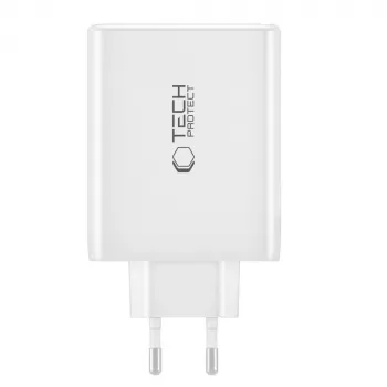 Tech-Protect NC100W-GAN 4-portový čierny GaN nástenný nabíjací adaptér 100W USB-C