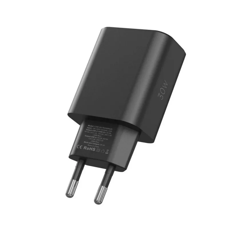 Tech-Protect NC30W 3-portový USB-C nabíjací adaptér čierny 30W