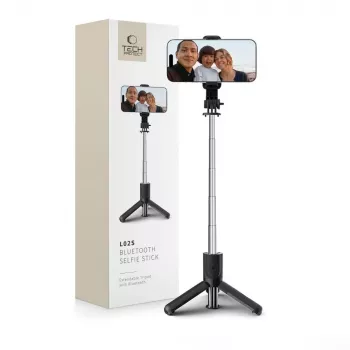 Tech-Protect L02S selfie tyč statív s Bluetooth diaľkovým ovládaním, čierny