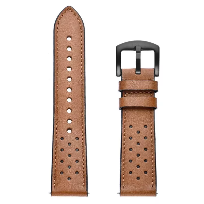 TECH-PROTECT kožený remienok pre Samsung Galaxy Watch 4 / 5 / 5 Pro (40 / 42 / 44 / 45 / 46 mm) hnedý