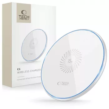 TECH-PROTECT QI15W-C1 bezdrôtová nabíjačka 15W biela