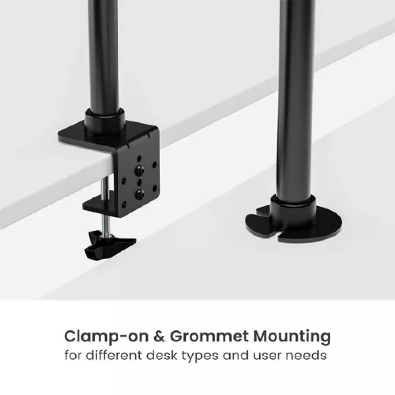 Equip držiak na stôl pre dva monitory 17-35 palcov 360° rotácia 20kg čierny