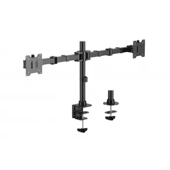 Equip držiak na stôl pre dva monitory 17-35 palcov 360° rotácia 20kg čierny