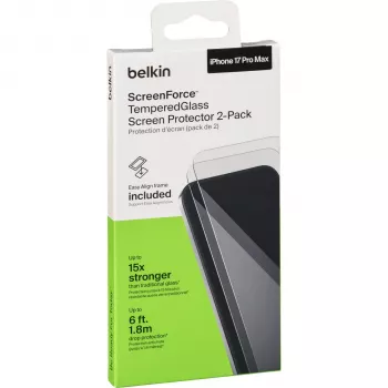 Belkin ScreenForce Tempered Glass ochranné sklo obrazovky pre Apple iPhone 17 Pro Max (balenie 2 ks) - Clear