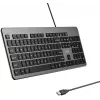 UNITEK SlimTap Káblová kancelárska klávesnica, USB-A, sivá