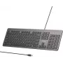 UNITEK SlimTap Káblová kancelárska klávesnica, USB-A, sivá