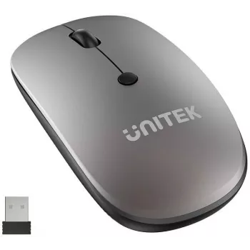 Unitek SlimTrack T060AGY01 bezdrôtová optická myš, 2,4 GHz, sivá
