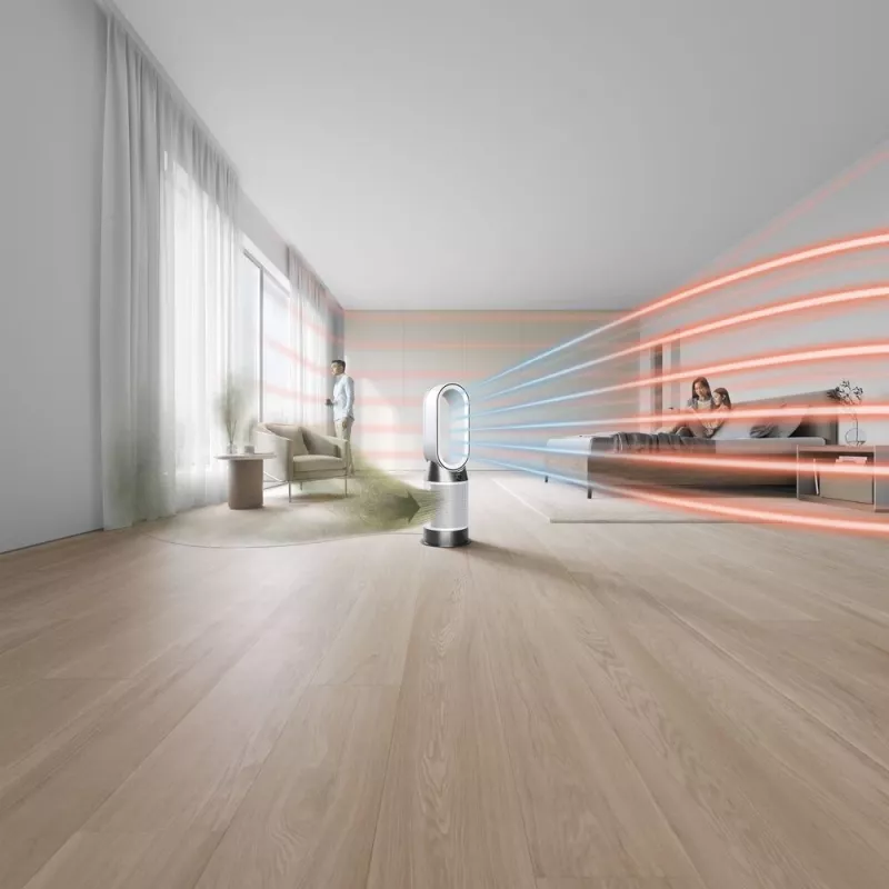 Dyson Purifier Hot+Cool HP1 Čistička vzduchu, ohrievač a ventilátor, 27 m², 61,4 dB, biela/zlatá