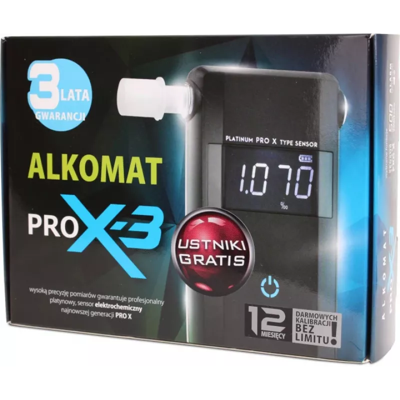 AlcoFind PRO-X-3 alkoholtester s náustkami, 12-mesačná kalibrácia