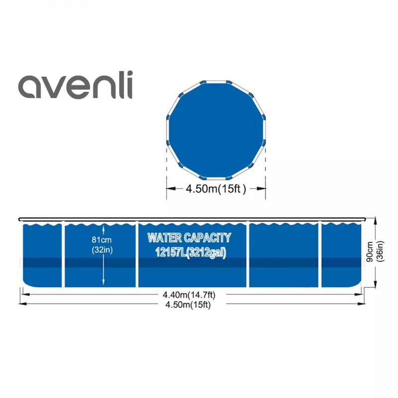 AVENLI Sada okrúhleho bazéna 427x84