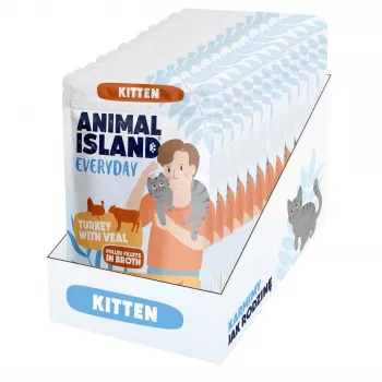 ANIMAL ISLAND Kitten Turkey & Veal mokré krmivo 12 x 85g