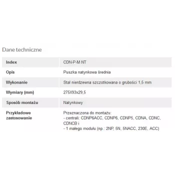 ACO CDN-P-M NT rám na omietku Medium s krytom pre CDNP5/6, CDNC/B, CDNA