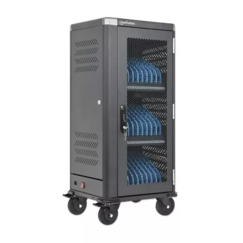 Manhattan 181471 nabíjací vozík USB-C s 30 pozíciami, 30 W na port, čierny