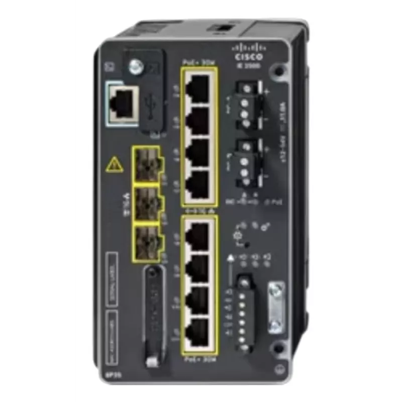CISCO IE-3500-8P3S-A priemyselný managed switch, 8 GE PoE+ a 3 GE SFP modulárny, NA