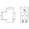 Noark Ex9DS-F 106194 modulová zásuvka, DIN lišta TH-35, 2,5 M, Schuko (Typ F), 16 A, 250 V, biela/sivá