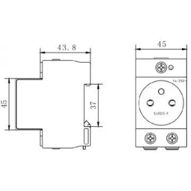Noark Ex9DS-F 106194 modulová zásuvka, DIN lišta TH-35, 2,5 M, Schuko (Typ F), 16 A, 250 V, biela/sivá