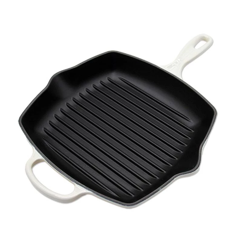 Le Creuset Signature hranatá grilovacia panvica 26cm Meringue