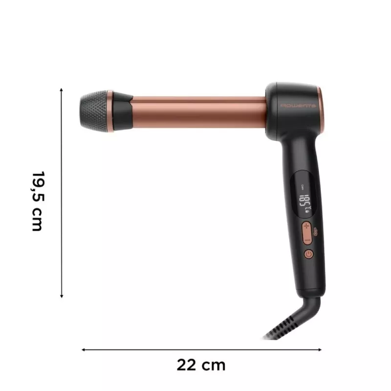 Rowenta CF4620E0 Twist Curl kulma - keramika, ionizácia, 27/32/38 mm, LCD displej, 86 W, čierna/medená