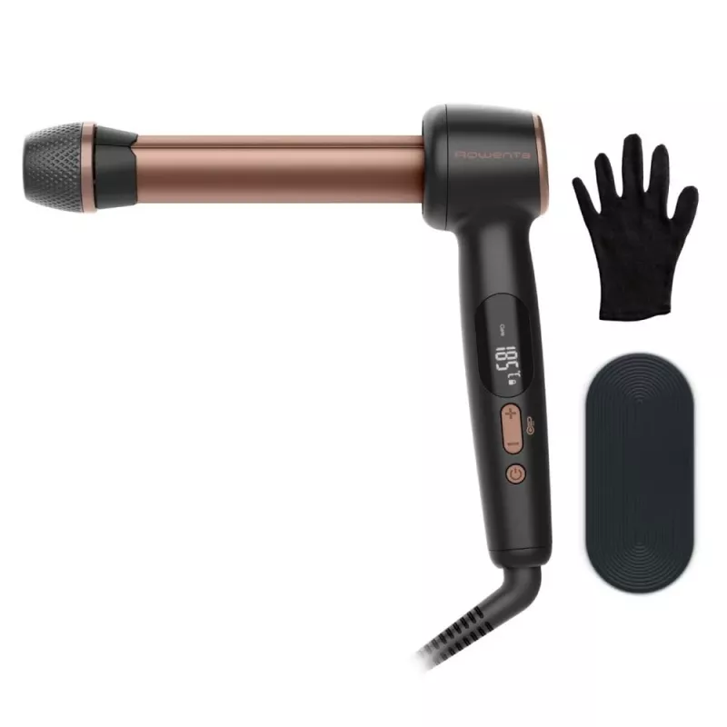 Rowenta CF4620E0 Twist Curl kulma - keramika, ionizácia, 27/32/38 mm, LCD displej, 86 W, čierna/medená