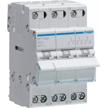 Hager SFT340 modulárny prepínač I-0-II 3P 40A 400V AC