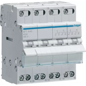 Hager SFT440 modulárny prepínač I-0-II 4P 40A 400V AC