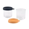 BEABA súprava sklenených nádob s viečkami 2 x 250 ml Night Blue/Honey