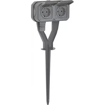 Legrand 069759L Plexo New Garden Power Post 2-násobná predkonfigurovaná zásuvka Schuko IP44 bridlicová sivá