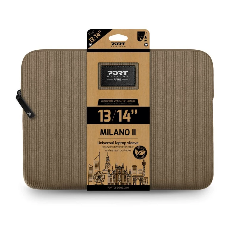 PORT DESIGNS MILANO II ECO puzdro na notebook 13/14 palcov, hnedá