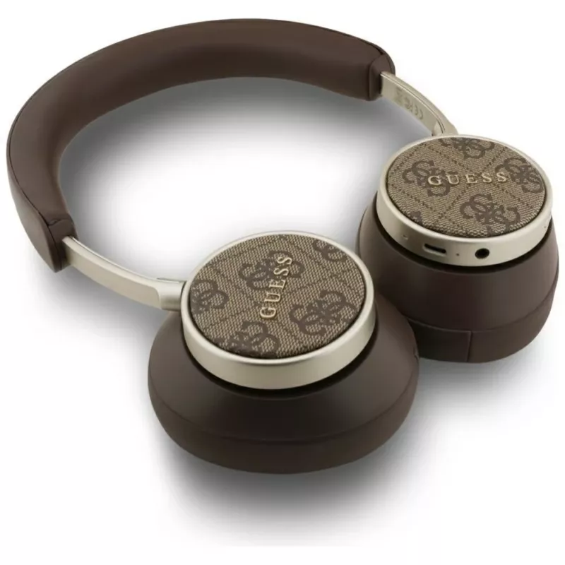Guess Bluetooth 4G Classic Logo bezdrôtové náhlavné slúchadlá - hnedé