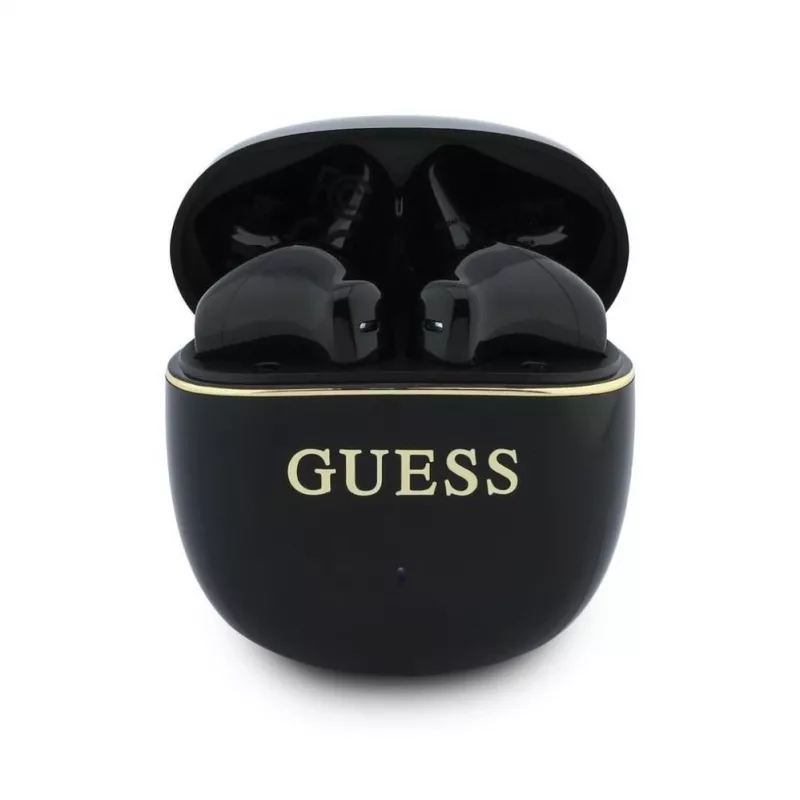 GUESS Glossy Gold Line Classic TWS slúchadlá čierne
