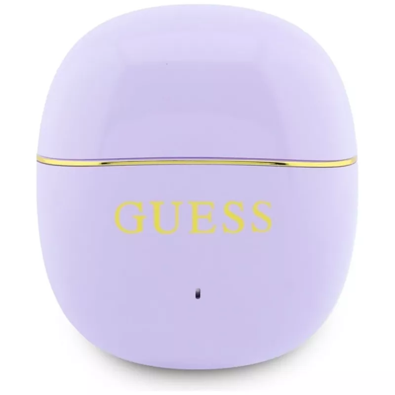 GUESS Glossy Gold Line Classic TWS slúchadlá - fialové