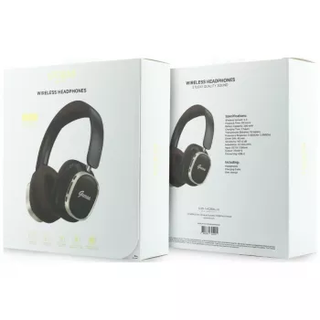 Guess Bluetooth náhlavné slúchadlá ENC Rectangle Metal Script hnedé