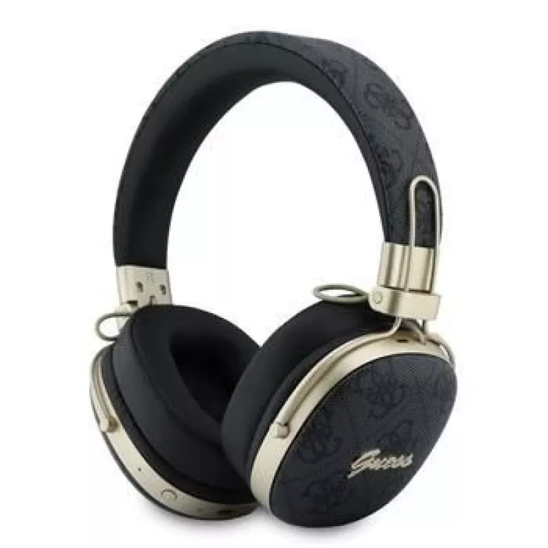 Guess náhlavné Bluetooth slúchadlá s ENC, Metal 4G Script Logo, čierne