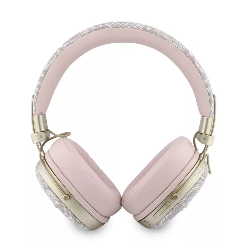 Guess náhlavné Bluetooth slúchadlá ENC Metal 4G Script Logo ružové