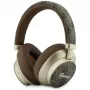 Guess GUE005457 náhlavné Bluetooth slúchadlá s ENC, hnedé, Gold Script Metal dizajn