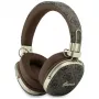 Guess GUE005462 náhlavné Bluetooth slúchadlá s ENC, kovový dizajn, 4G Script Logo, hnedé