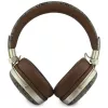 Guess GUE005462 náhlavné Bluetooth slúchadlá s ENC, kovový dizajn, 4G Script Logo, hnedé