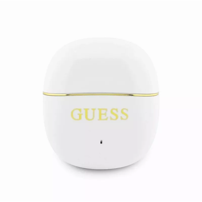 GUESS Glossy Gold Line Classic TWS slúchadlá biele