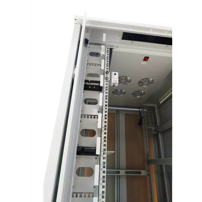 ALLNET ALL-SNB81222EKGrau 22U stojanový sieťový rozvádzač - nosnosť 500 kg - sivý - 4 ventilátory