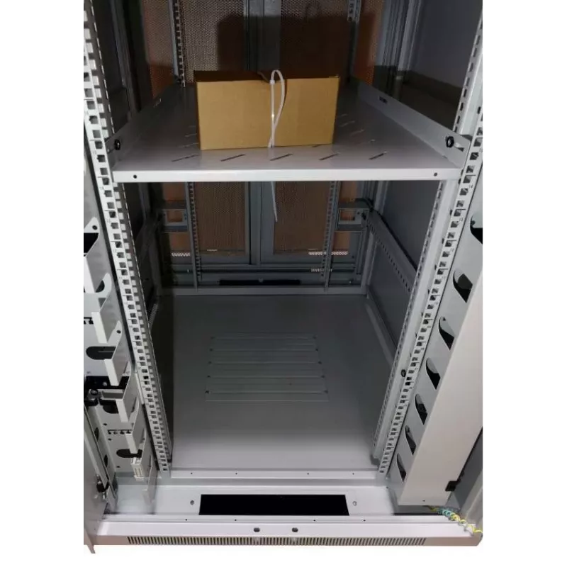 ALLNET ALL-SNB81222EKGrau 22U stojanový sieťový rozvádzač - nosnosť 500 kg - sivý - 4 ventilátory