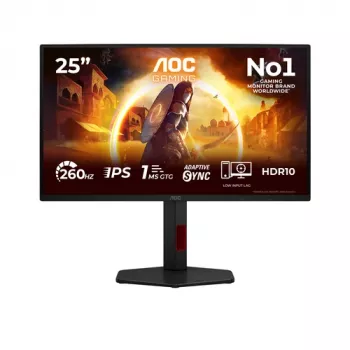 AOC Gaming 25G4ZR - 25 palcový Full HD monitor, 260 Hz pretaktovaný, 1 ms, G-Sync kompatibilný, HDR10 (1920x1080, 2x HDMI 2.0, DP 1.4) čierna/červená