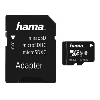 Hama microSDXC 256GB UHS Speed Class 3 UHS-I 100MB/s so SD adaptérom