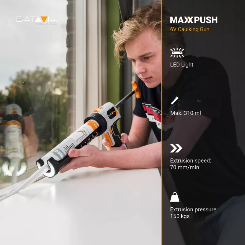 Batavia B.V. Maxxpush akumulátorová kartušová pištoľ s LED