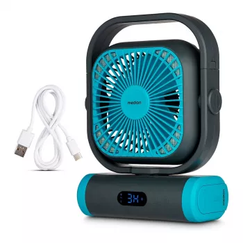 MEDION LIFE Camping Fan E10 TF (MD 12065) sivá/modrá