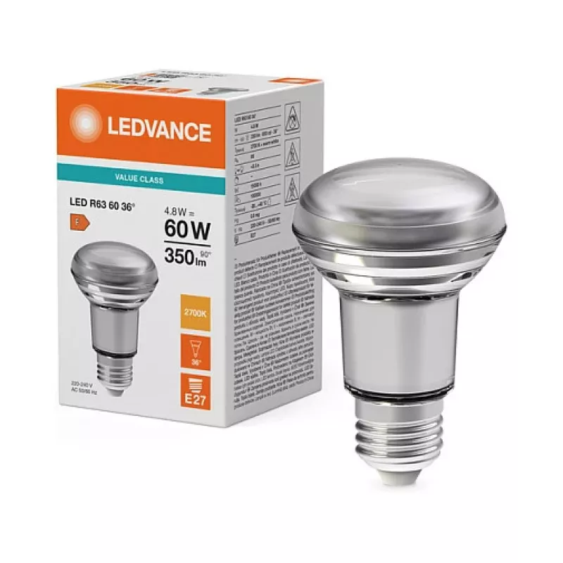 OSRAM LED STAR R63 reflektorová žiarovka 4,8W 827 E27 350lm 2700K teplá biela