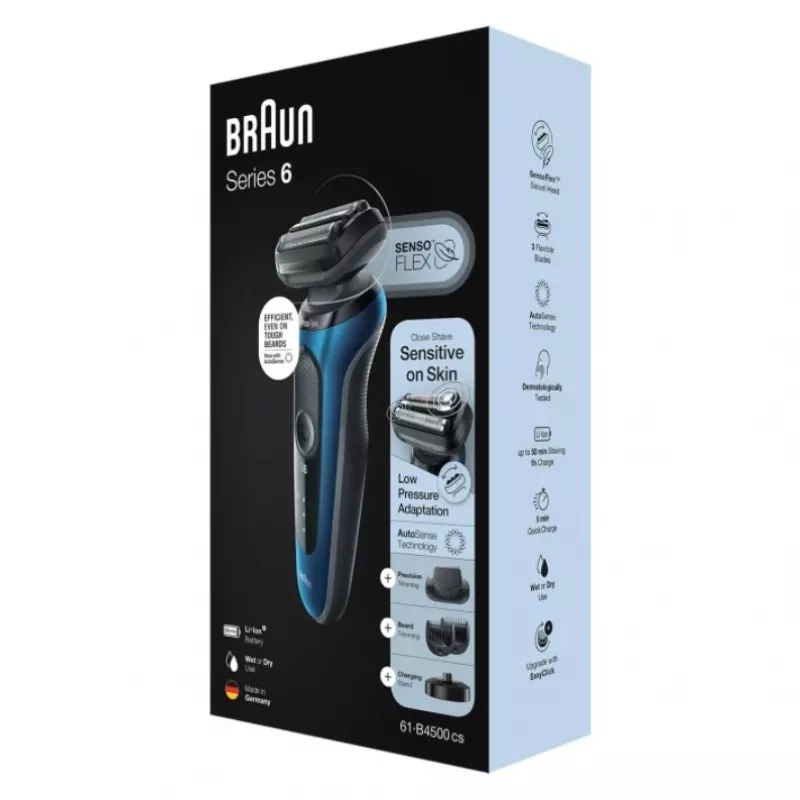 Braun Series 6 61-B4500cs fóliový holiaci strojček modrý